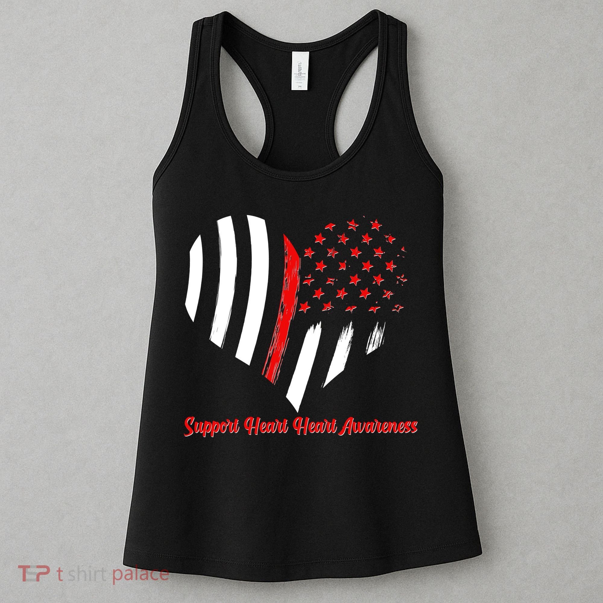 Support Heart Health Awareness - American US Flag Women's Tank Top