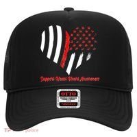 Support Heart Health Awareness - American US Flag Hat thumb 0