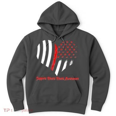 Support Heart Health Awareness - American US Flag Hoodie