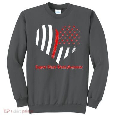 Support Heart Health Awareness - American US Flag Sweatshirt