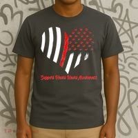 Support Heart Health Awareness - American US Flag T-Shirt thumb 3