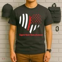 Support Heart Health Awareness - American US Flag T-Shirt thumb 6
