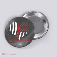 Support Heart Health Awareness - American US Flag Button thumb 0