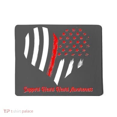 Support Heart Health Awareness - American US Flag Mousepad