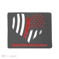 Support Heart Health Awareness - American US Flag Mousepad thumb 0