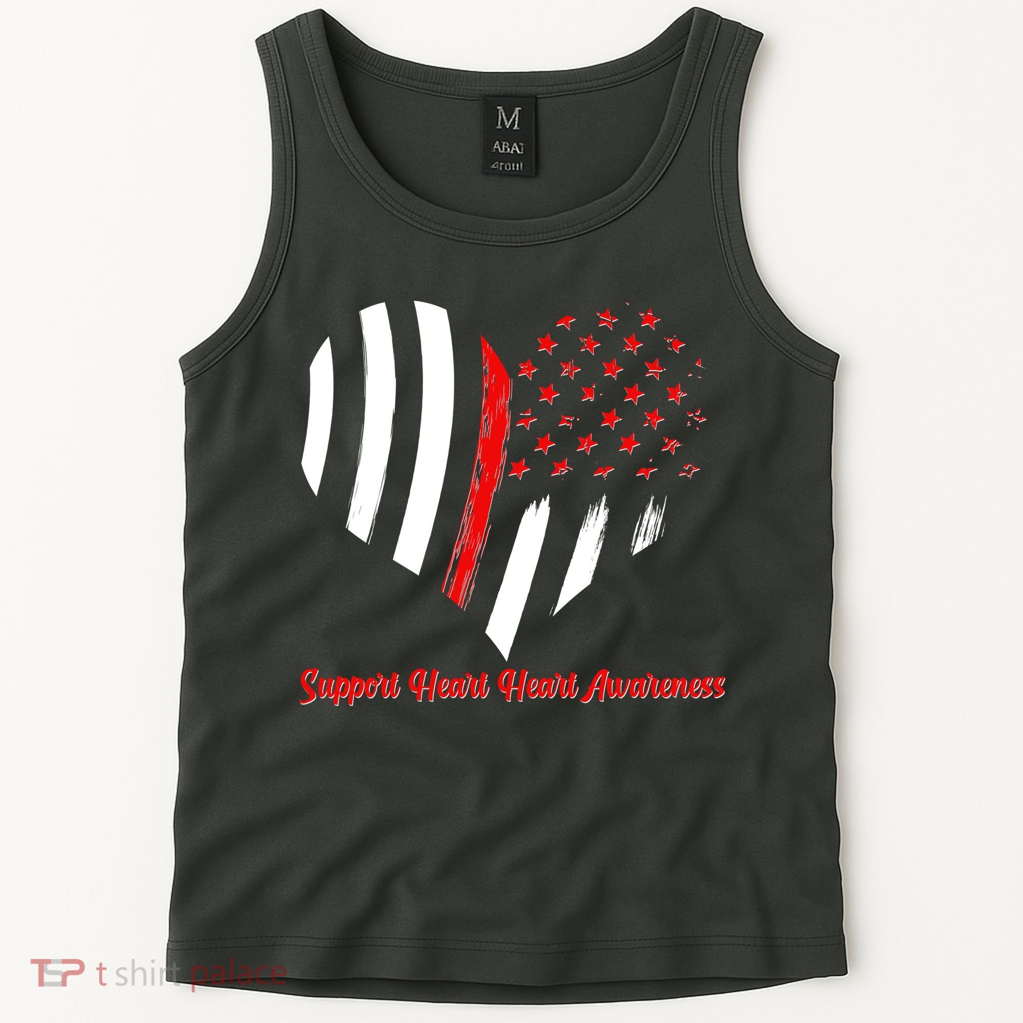 Support Heart Health Awareness - American US Flag Tank Top
