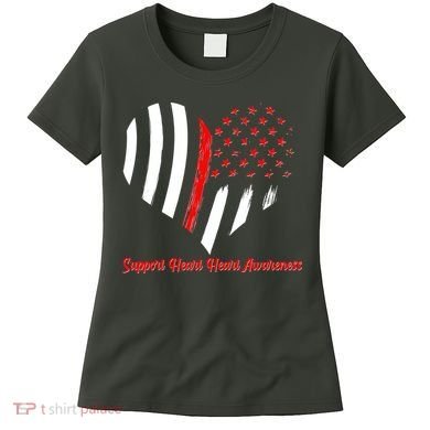 Support Heart Health Awareness - American US Flag Women's T-Shirt