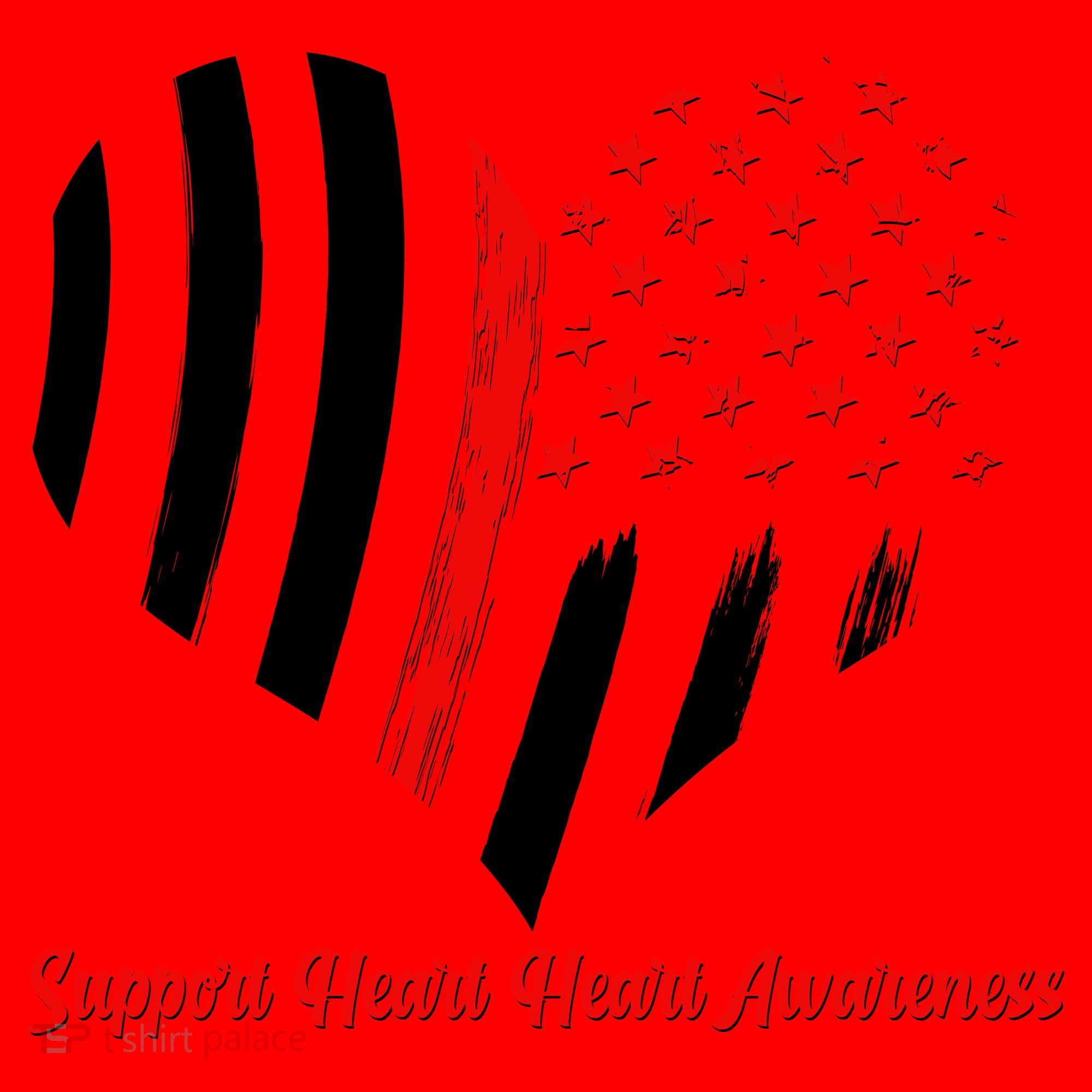 Support Heart Health Awareness - American US Flag Santa Hat