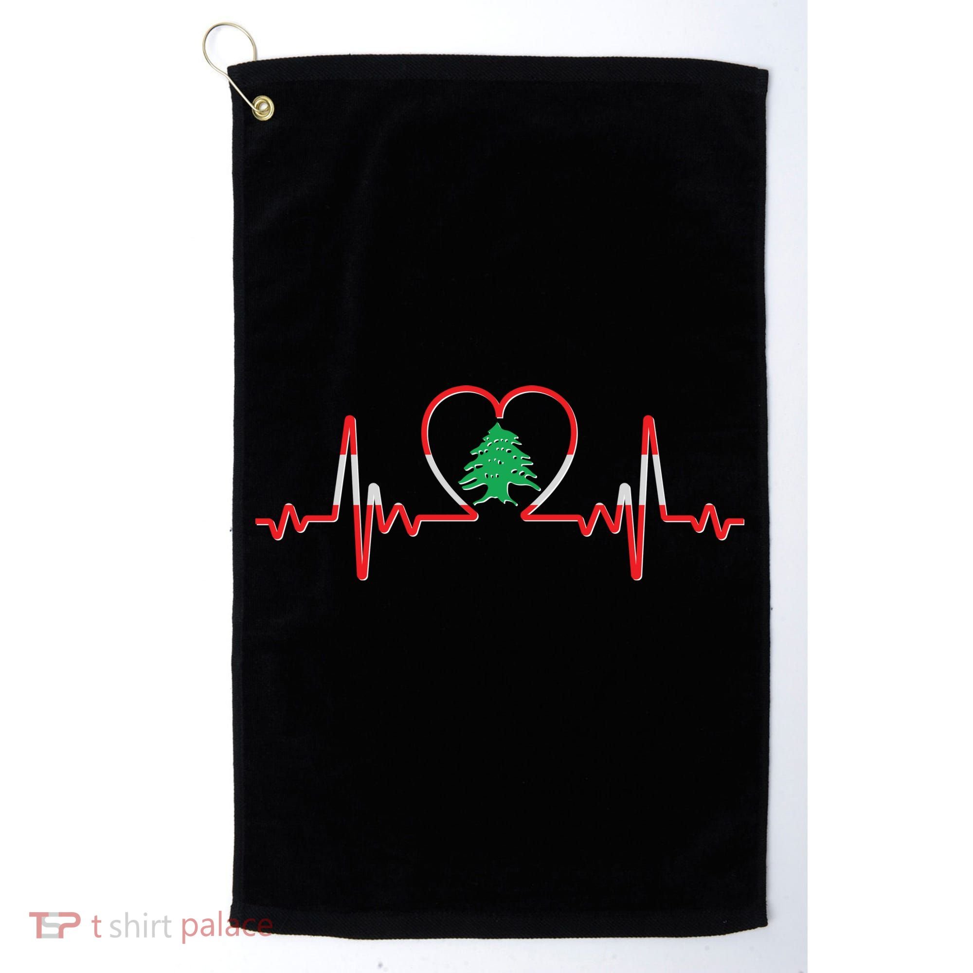 Support Love Lebanon Heartbeat Golf Towel