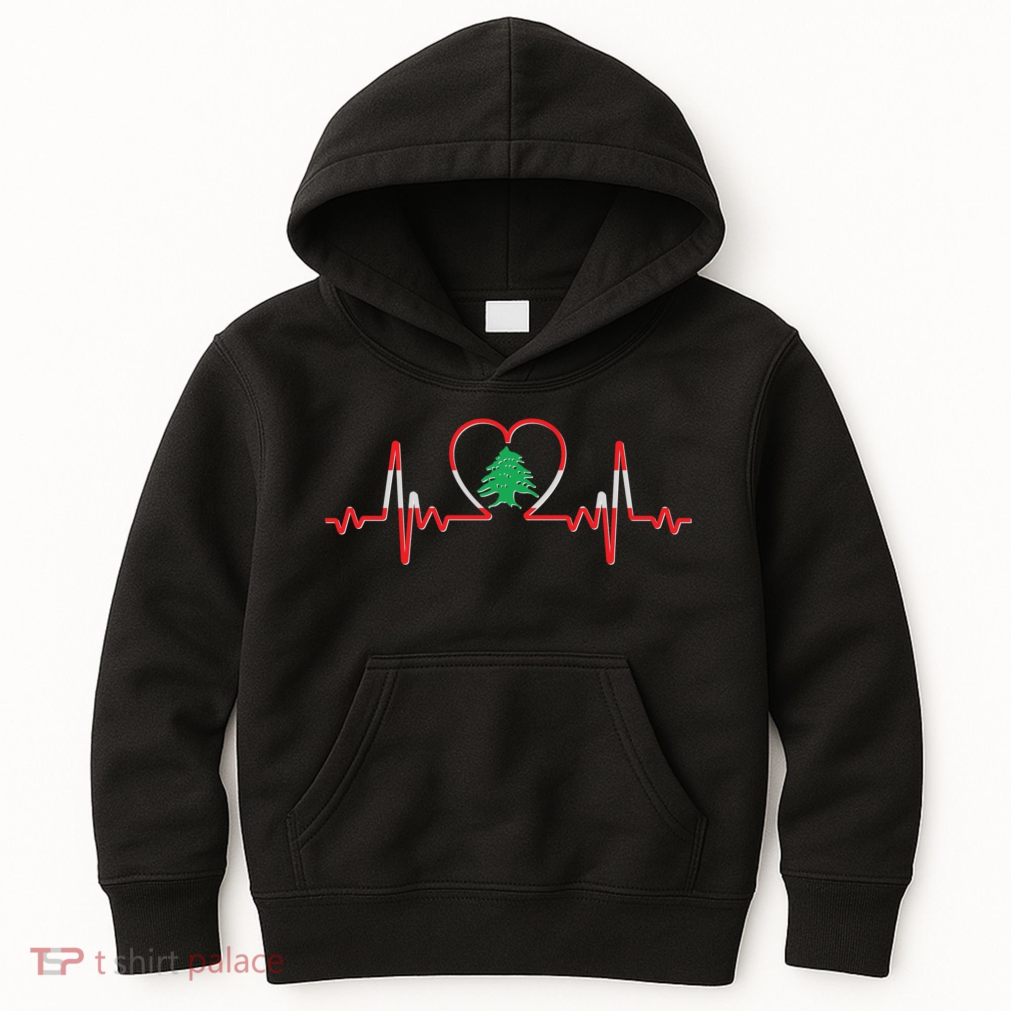Support Love Lebanon Heartbeat Kids Hoodie