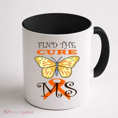 Support MS Help Find The Cure Ribbon Multiple Sclerosis Coffee Mug back