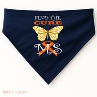 Support MS Help Find The Cure Ribbon Multiple Sclerosis USA-Made Doggie Bandana thumb 0