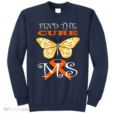 Support MS Help Find The Cure Ribbon Multiple Sclerosis Sweatshirt