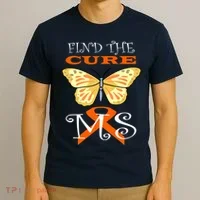 Support MS Help Find The Cure Ribbon Multiple Sclerosis T-Shirt thumb 3