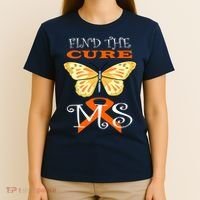 Support MS Help Find The Cure Ribbon Multiple Sclerosis T-Shirt thumb 4