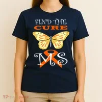 Support MS Help Find The Cure Ribbon Multiple Sclerosis T-Shirt thumb 4