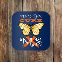 Support MS Help Find The Cure Ribbon Multiple Sclerosis Coaster thumb 0