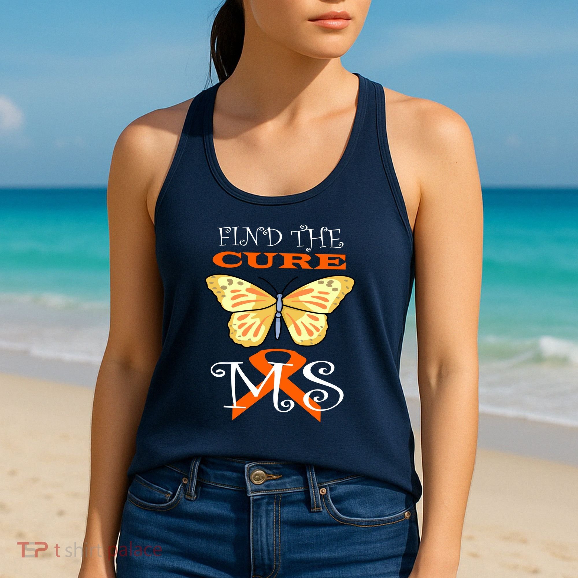Support MS Help Find The Cure Ribbon Multiple Sclerosis Women's Tank Top