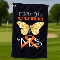 Support MS Help Find The Cure Ribbon Multiple Sclerosis Golf Towel thumb 1
