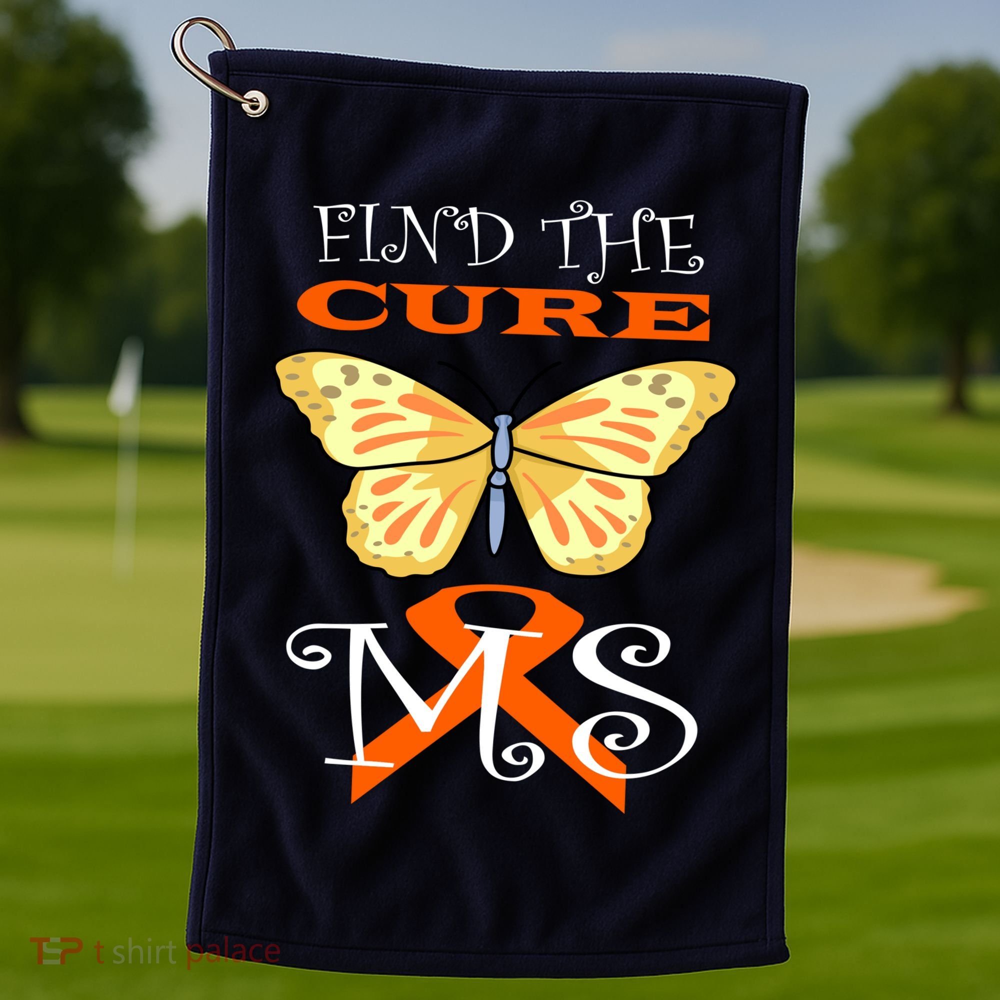 Support MS Help Find The Cure Ribbon Multiple Sclerosis Golf Towel