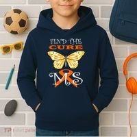 Support MS Help Find The Cure Ribbon Multiple Sclerosis Kids Hoodie thumb 2