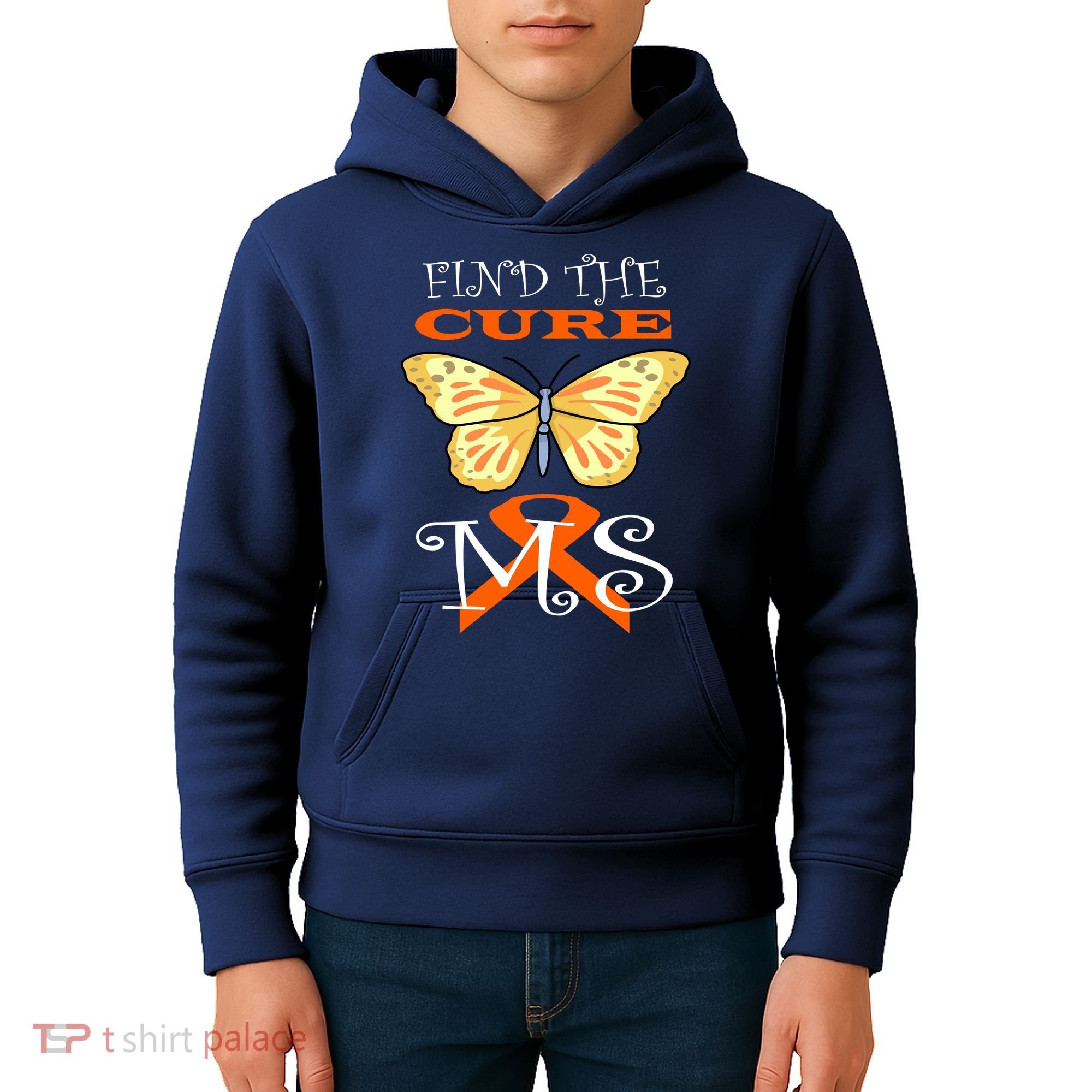 Support MS Help Find The Cure Ribbon Multiple Sclerosis Kids Hoodie