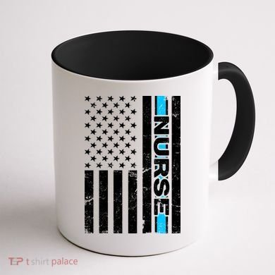 Support Nurses Front Line Flag Coffee Mug back