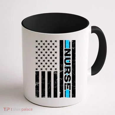 Support Nurses Front Line Flag Coffee Mug back
