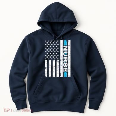 Support Nurses Front Line Flag Hoodie