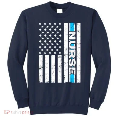 Support Nurses Front Line Flag Sweatshirt