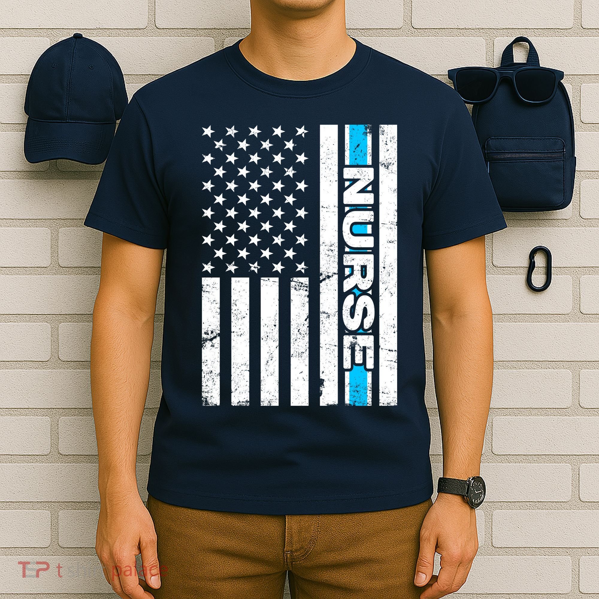 Support Nurses Front Line Flag T-Shirt