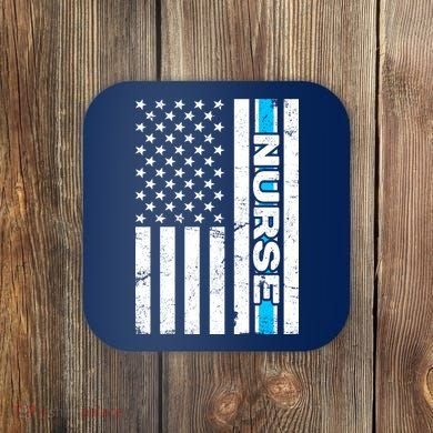 Support Nurses Front Line Flag Coaster