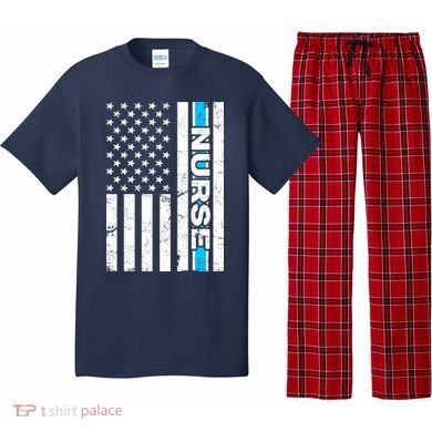 Support Nurses Front Line Flag Pajama Set
