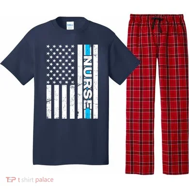 Support Nurses Front Line Flag Pajama Set