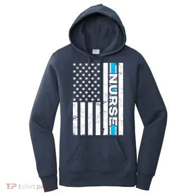 Support Nurses Front Line Flag Women's Hoodie