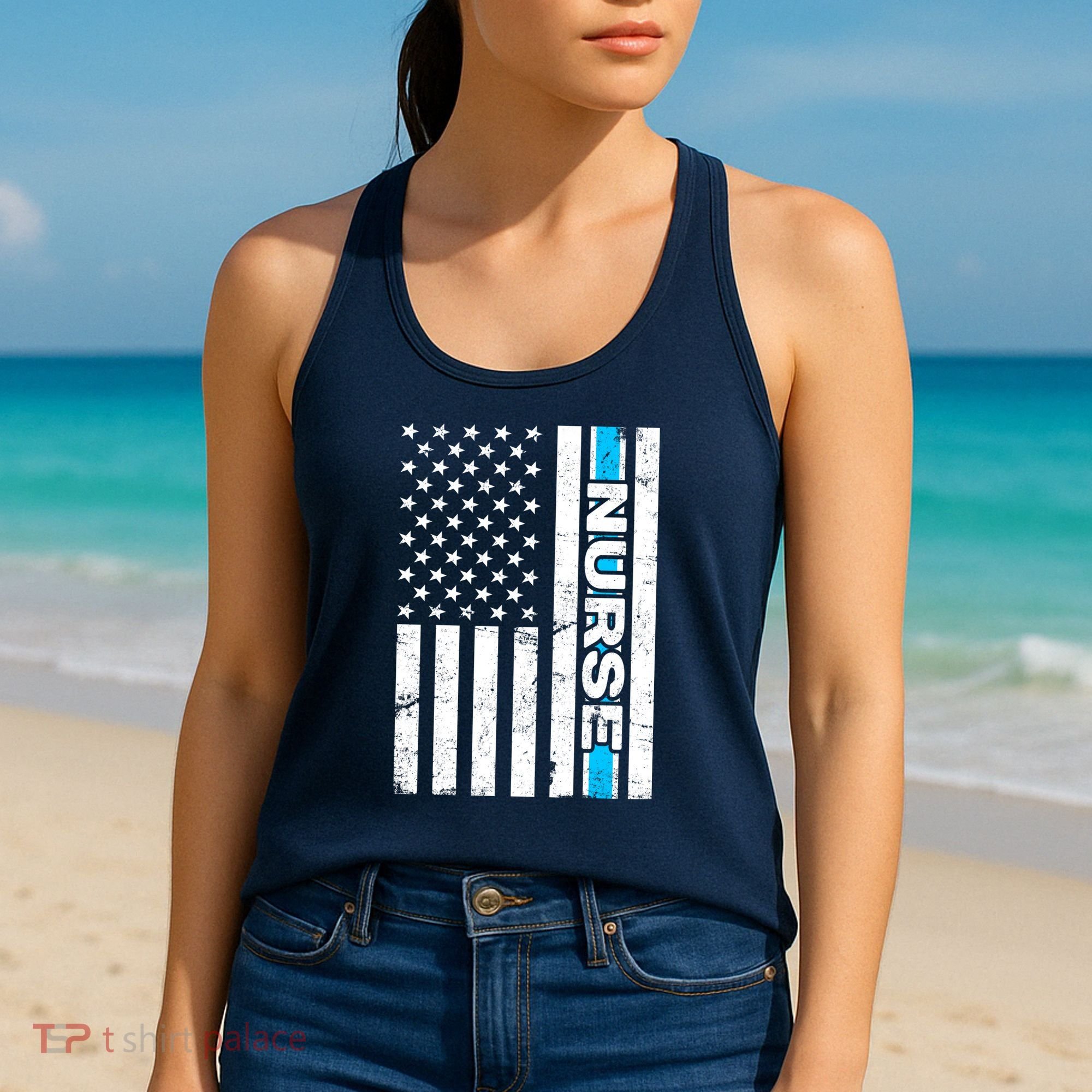 Support Nurses Front Line Flag Women's Tank Top