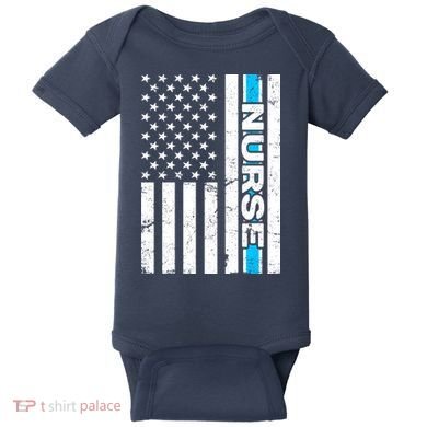 Support Nurses Front Line Flag Baby Bodysuit