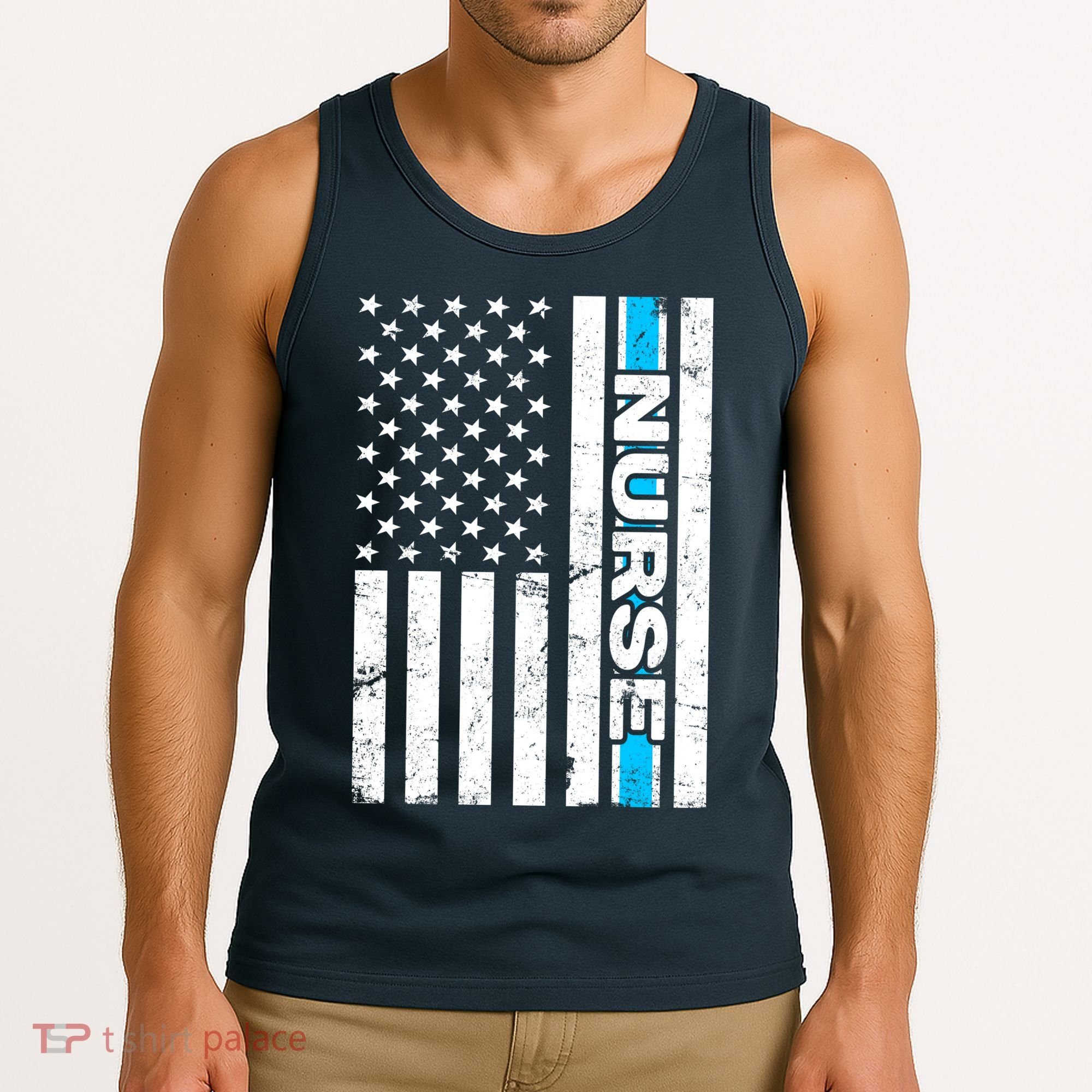 Support Nurses Front Line Flag Tank Top