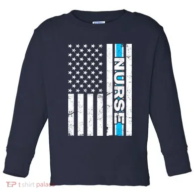 Support Nurses Front Line Flag Toddler Long Sleeve