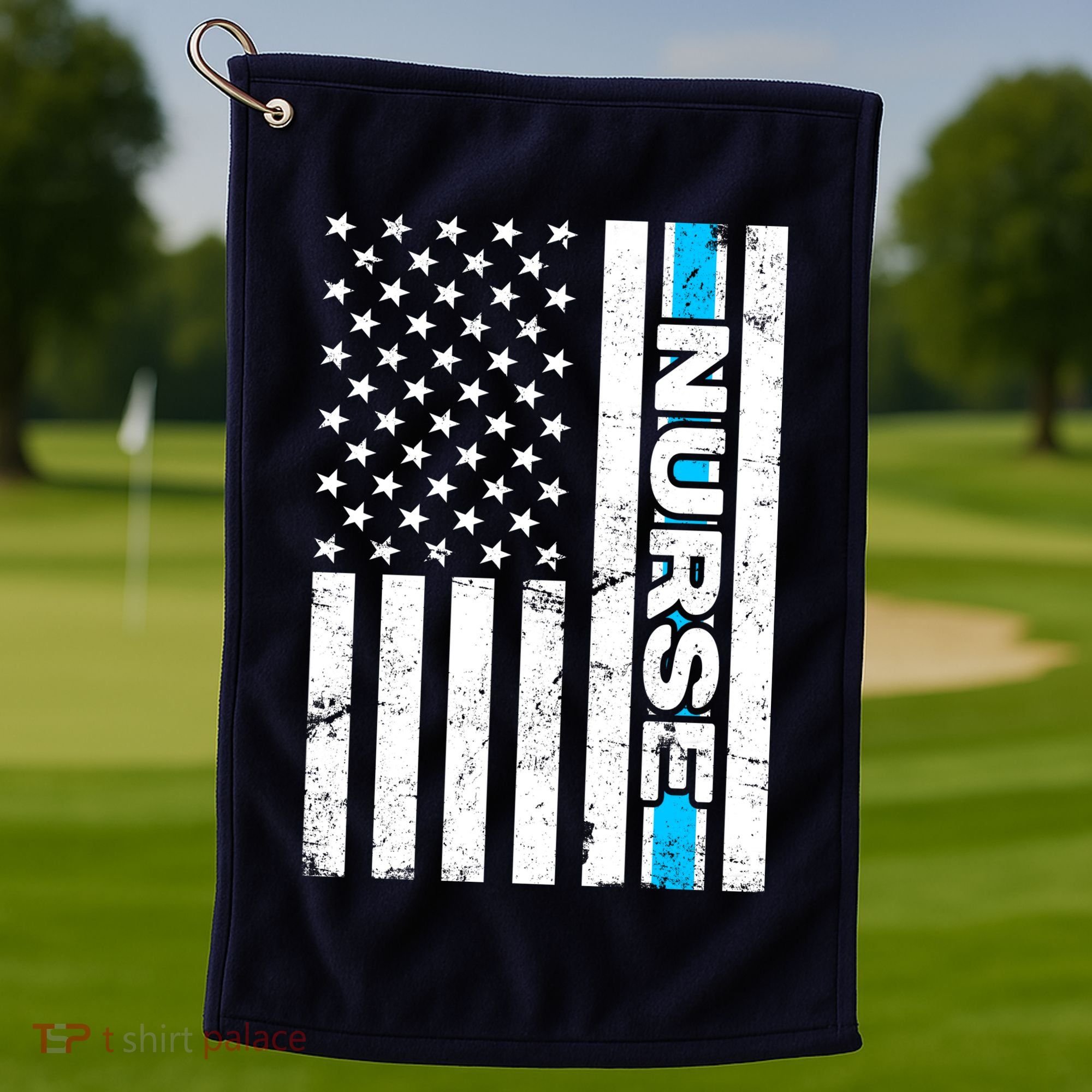 Support Nurses Front Line Flag Golf Towel