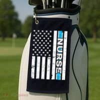 Support Nurses Front Line Flag Golf Towel thumb 2