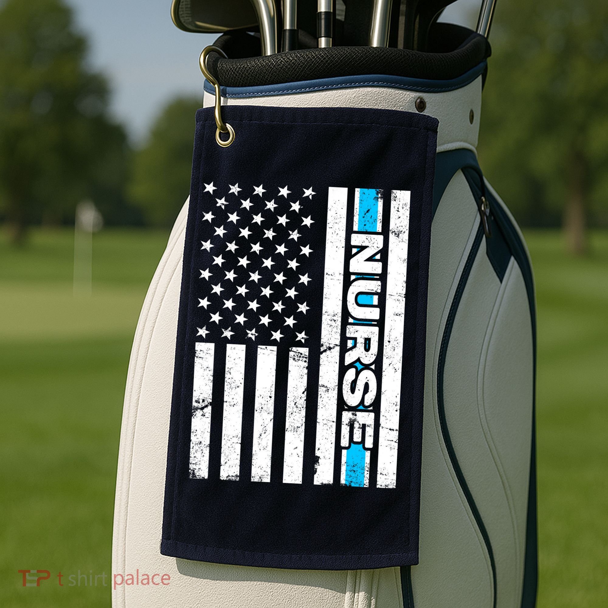 Support Nurses Front Line Flag Golf Towel