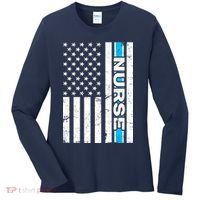 Support Nurses Front Line Flag Women's Long Sleeve Shirt thumb 0