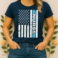 Support Nurses Front Line Flag Women's T-Shirt thumb 2