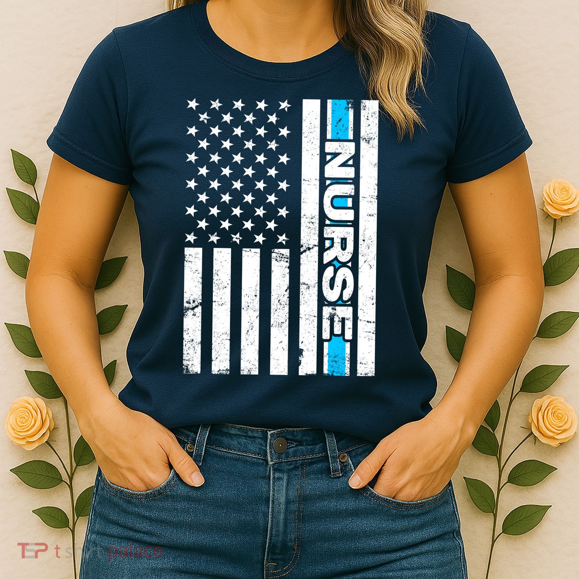 Support Nurses Front Line Flag Women's T-Shirt