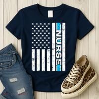 Support Nurses Front Line Flag Women's T-Shirt thumb 3