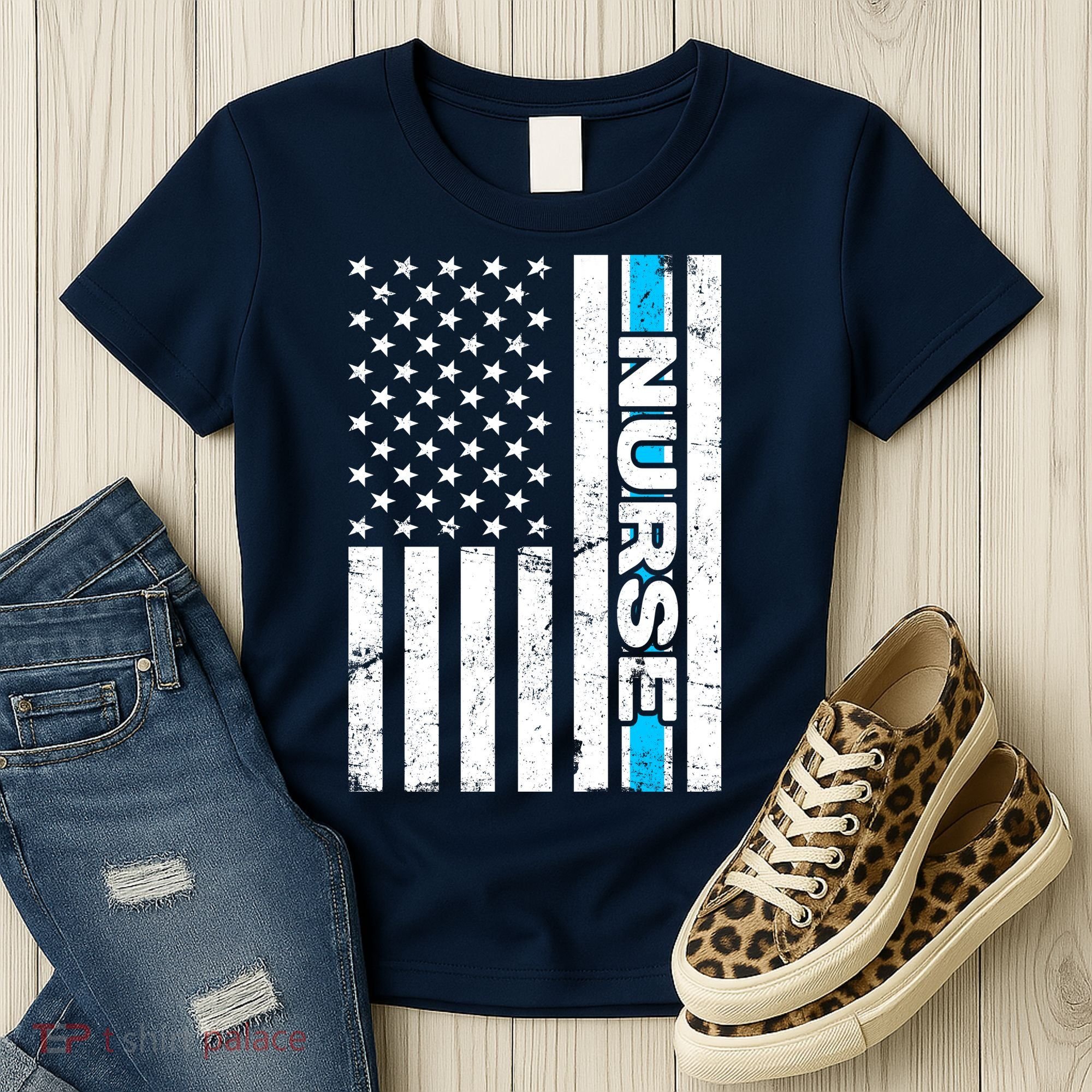 Support Nurses Front Line Flag Women's T-Shirt