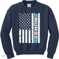 Support Nurses Front Line Flag Kids Sweatshirt thumb 0