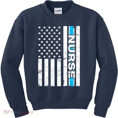 Support Nurses Front Line Flag Kids Sweatshirt