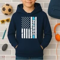 Support Nurses Front Line Flag Kids Hoodie thumb 2